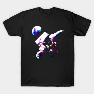 Astronaut Space Stars Falling Psychedelic T-Shirt